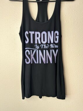 OMT Womens Size Medium Racerback Athletic Tank Top Strong is the New Skinny